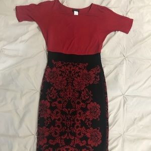 Midi Red and Black VENUS Dress